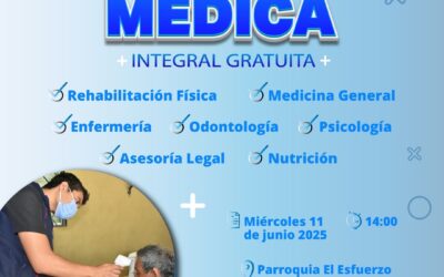 Este miércoles 11 de junio estaremos presentes con nuestra Brigada Médica en las…