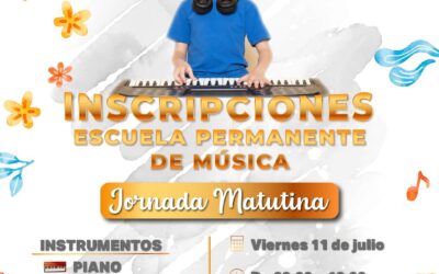 TENEMOS MÚSICA PARA TUS HIJOS 

Invitamos a niños y jóvenes a que se inscriban e…
