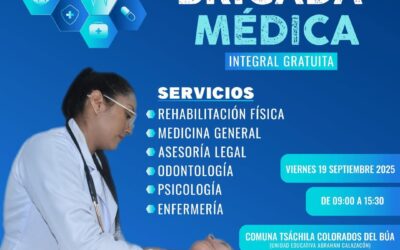 ATENCIONES GRATUITAS EN COMUNAS TSÁCHILAS
Este viernes 19 de septiembre estare…