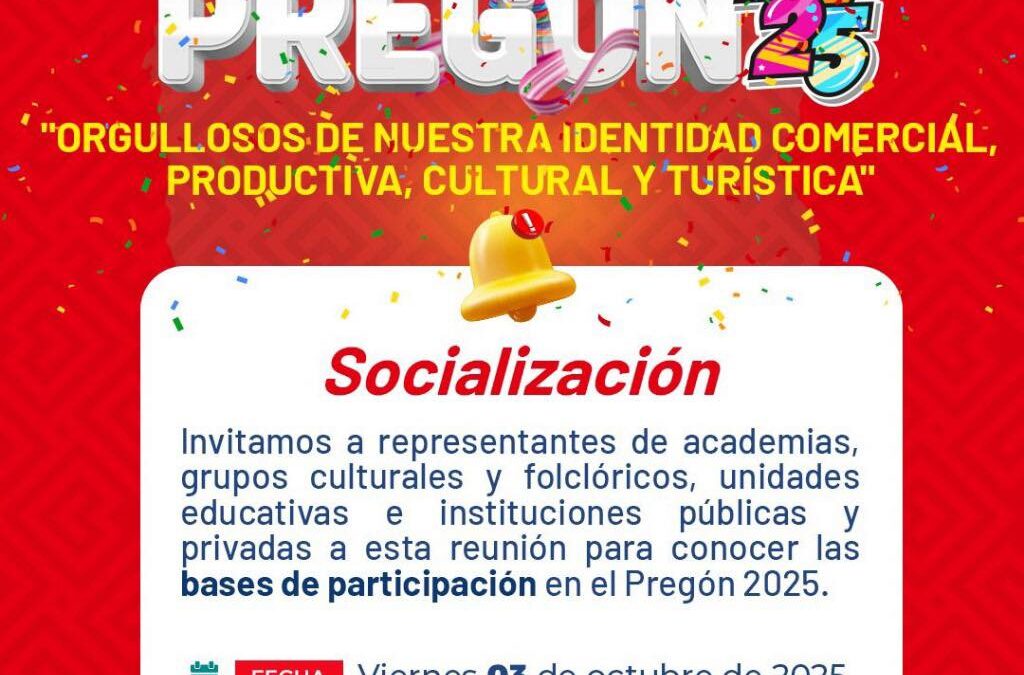 ¡Atención representantes de academias, grupos culturales, folclóricos, unidades…