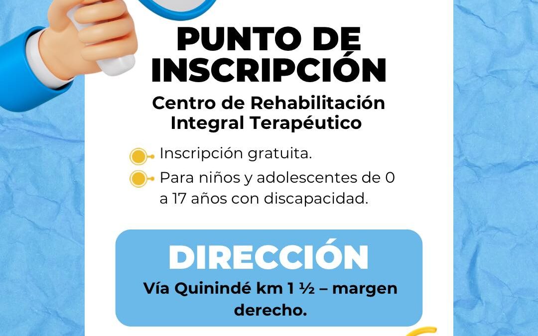 Punto de Inscripción CRIT

Inscripciones gratuitas para niños, niñas y adolesce…