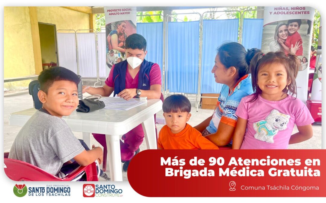 En la brigada médica realizada en la Comuna Tsáchila Cóngoma, se brindaron servi…