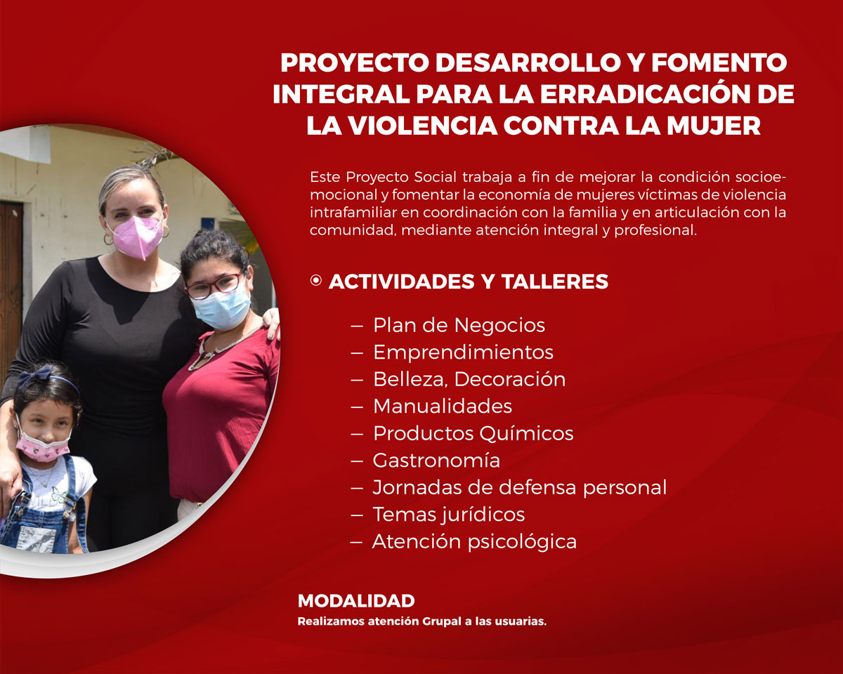 Proyecto Desarrollo y Fomento Integral para la Erradicación de la Violencia contra la Mujer