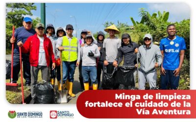 Participamos en la minga de limpieza realizada en la Vía Aventura, contribuyendo…