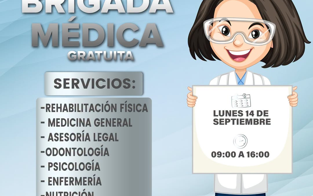 Te invitamos a nuestra Brigada Médica Gratuita 

 Lunes 14 de septiembre
 09:…